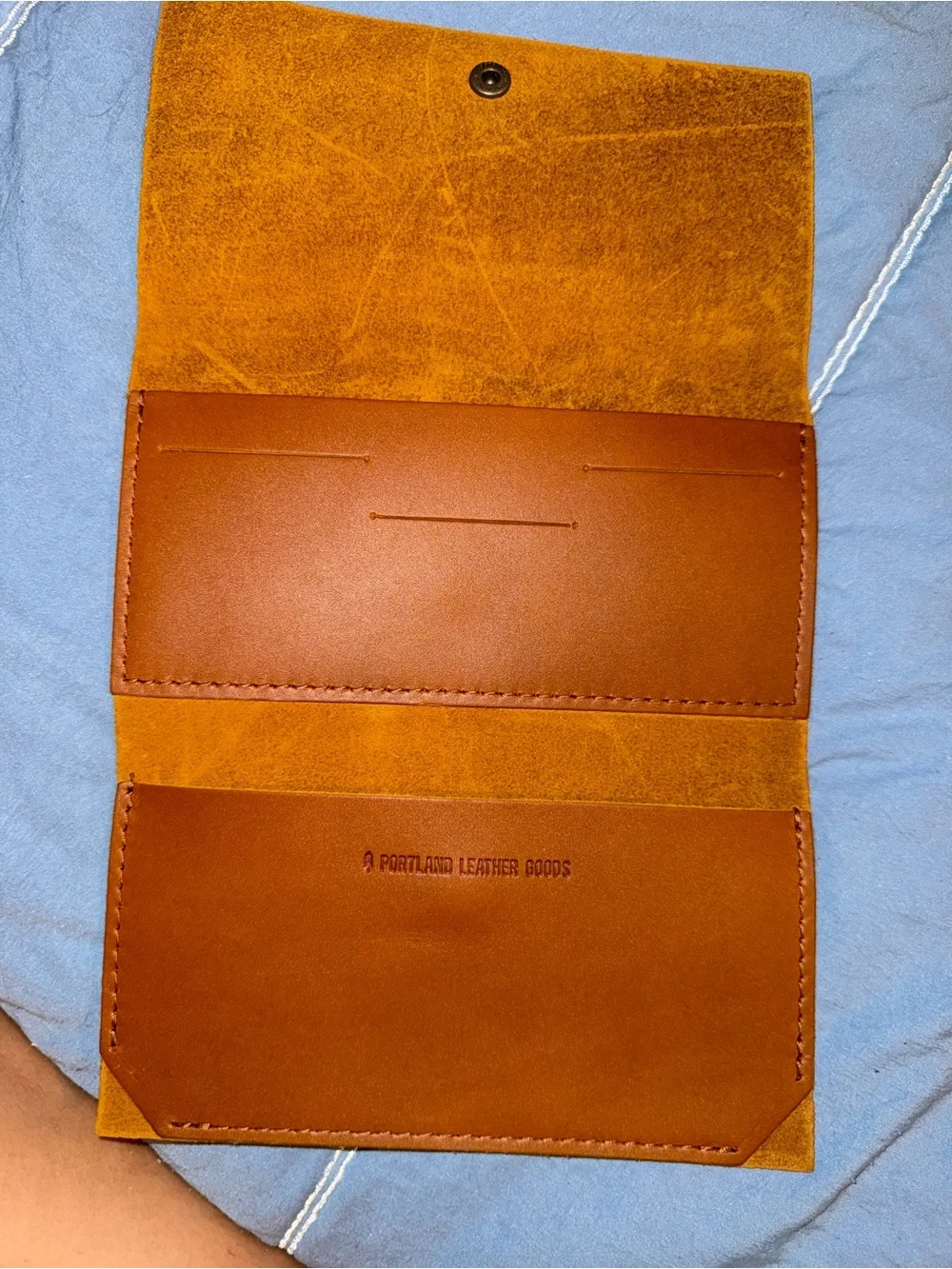 Portland Leather Tan Snap-Closure Long Wallet